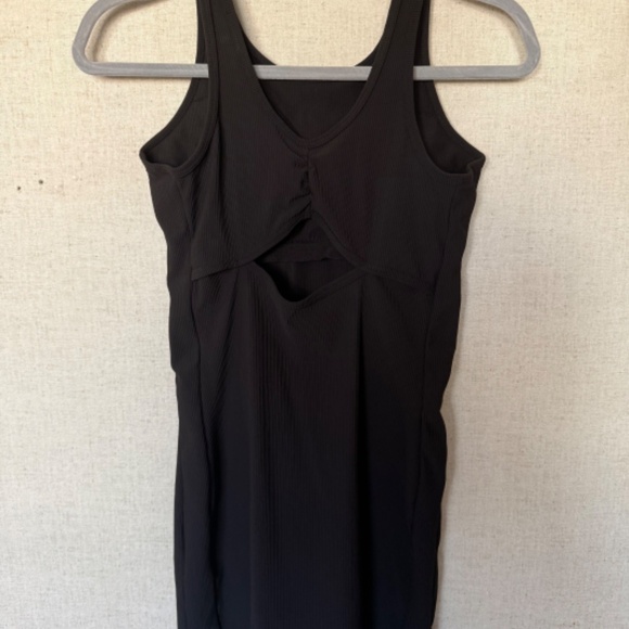 Halara Black Ribbed Cutout Athletic Mini Dress - Picture 2 of 2